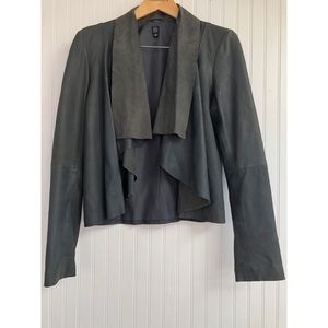 Saks Fifth Avenue soft gray leather jacket